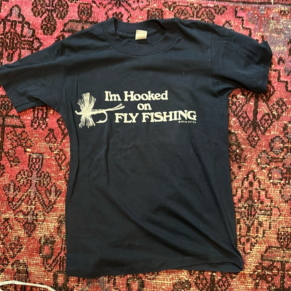 Vintage flyfishing T-shirt. 1976 Bork